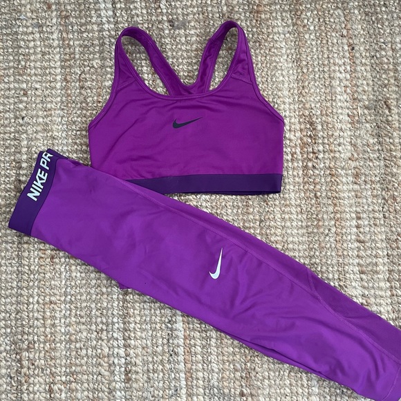 Nike Dry-fit - Purple bra and leggings set - Picture 1 of 3